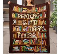 Biepiaowo Bookish Blanket, Literary Gifts Throw Blanket for Women, Book Club / Bookworm / Reading Gifts, 50"x40"