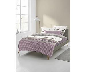 Bierbaum 4036 Fine Flannelette Bed Linen, Designed in Germany, Berry 60, 155 x 220 + 80 x 80 cm, Comfort Size