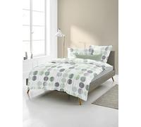 Bierbaum 4153 Fine Flannelette Bed Linen, Designed in Germany, Green 30, 155 x 220 + 80 x 80 cm, Comfort Size