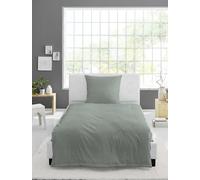 Bierbaum Bed Linen, 3000, Seersucker Uni, Designed in Germany, Lime 30, 155 x 220 + 80 x 80 cm, Comfort Size
