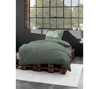 Bierbaum Bed Linen 3899 Mako Satin, 100% Cotton, Designed in Germany, Green 32, 240 x 220 cm + 2 x 80 x 80 cm