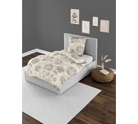 Bierbaum Bed Linen 4144, Flannelette, 100% Cotton, Designed in Germany, Sand 80, 135 x 200 + 80 x 80 cm