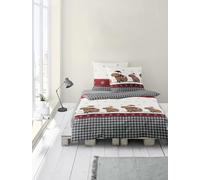 Bierbaum Bed Linen 4168, Flannelette, 100% Cotton, Designed in Germany, Grey 10, 135 x 200 + 80 x 80 cm