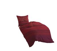 Bierbaum Bed Linen 4429, Maco Satin, Made in Germany, Red 04, 155 x 220 + 80 x 80 cm, Comfort Size