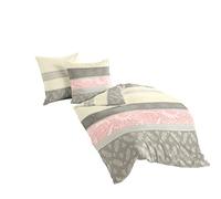 Bierbaum Bed Linen 4972, Flannelette, Made in Germany, Pink 06, 135 x 200 cm + 80 x 80 cm