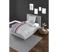 Bierbaum Bed Linen 6230, Renforcé, 100% Cotton, Designed in Germany, Grey 08, 155 x 220 + 80 x 80 cm, Comfort Size