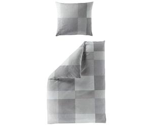 Bierbaum Bed Linen 6520, Satin Basic, Designed in Germany, Silver 13, 155 x 220 + 80 x 80 cm, Comfort Size