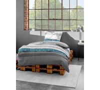 Bierbaum Bed Linen Maco Satin Design 6472 Silver 09, mako satin, multicoloured, 135 cm x 200 cm