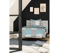 Bierbaum Flannelette Bed Linen, Designed in Germany, Turquoise, 135 x 200 cm + 80 x 80 cm