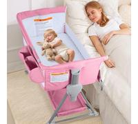 BIERUM Baby Bedside Sleepers, pine fabric, Pink, 36.62232.2inch