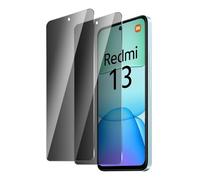 BIESHKJ Pack of 2 privacy screen protectors for Xiaomi Redmi 13 4G/5G, Xiaomi Poco M6 4G, anti-spy tempered glass, tempered glass screen protector, 9H protective glass, anti-oil, bubble-free