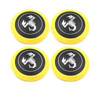 BIESL 4pcs Car Hub Caps for Abarth 500 2008-2015, Auto Wheel Center Cover Are Made Of ABS Construction Wear Resistance Durable Snap-On Rim Center Cap 133mm,Black and yellow