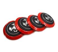 BIESL 4pcs Car Hub Caps for Abarth 500 500L 500X Bravo 2022, Auto Wheel Center Cover Are Made Of ABS Construction Wear Resistance Durable Snap-On Rim Center Cap 133mm,Black and Red