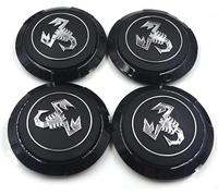 BIESL 4pcs Car Hub Caps for Fiat Abarth 500 595 Chevaux Grande Punto, Auto Wheel Center Cover Are Made Of ABS Construction Wear Resistance Durable Snap-On Rim Center Cap 133mm,Black