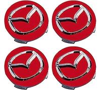 BIESL 4pcs Car Hub Caps for Mazda CX-5 CX-7 CX-8 M6 MX5 RX7 RX8 A8 CX9 X MX, Auto Wheel Center Cover Are Made Of ABS Construction Wear Resistance Durable Snap-On Rim Center Caps,Red-52mm