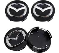 BIESL 4pcs Car Hub Caps for Mazda CX-5 CX-7 CX-8 M6 MX5 RX7 RX8 A8 CX9 X MX, Auto Wheel Center Cover Are Made Of ABS Construction Wear Resistance Durable Snap-On Rim Center Caps,Black-52mm