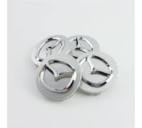 BIESL 4pcs Car Hub Caps for Mazda CX-5 CX-7 CX-8 M6 MX5 RX7 RX8 A8 CX9 X MX, Auto Wheel Center Cover Are Made Of ABS Construction Wear Resistance Durable Snap-On Rim Center Caps,Silver-52mm