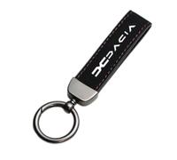 BIESL Key Rings for Dacia Duster 2 (II) HM I 2018-2024, Anti-Lost Key Rings with Logo Emblems Personalised Licence Plate Keychain Car Decoration Accessories Men Women,Black