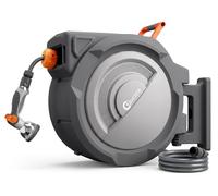 Bietor Retractable Garden Hose Reel, 1/2“ x 45m+2m Upgraded UV Resistant Heavy Duty Wall Mounted Hose Reel with 10 Patterns Nozzle, Any Length Lock, Slow Return System, 180°Swivel Bracket