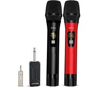 Bietrun Wireless Microphone Dynamic Mic System with Rechargeable Receiver, 1/4" Output, for Karaoke, Church, Speech, Wedding, Party Singing(160 ft Range)-Auto Connect