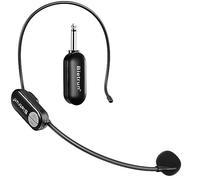 Bietrun Wireless Microphone Headset with 1/4'' Plug, 165ft Range, UHF Wireless Headset Mic & Handheld Mic 2 in 1, for Karaoke, PA System, Teaching, Fitness (Black)
