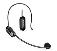 Bietrun Wireless Microphone Headset with 1/4'' Plug, 165ft Range, UHF Wireless Headset Mic & Handheld Mic 2 in 1, for Karaoke, PA System, Teaching, Fitness (Black)