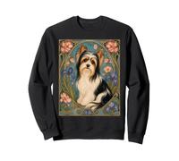 Biewer Terrier Dog Art Nouveau Floral Design Sweatshirt