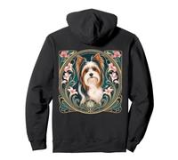 Biewer Terrier Dog Art Nouveau Floral Pullover Hoodie