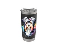 Biewer Terrier Dog Artwork Stainless Steel Insulated Tumbler