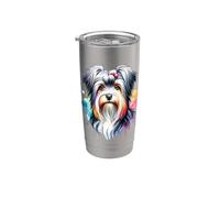 Biewer Terrier Dog Artwork Stainless Steel Insulated Tumbler