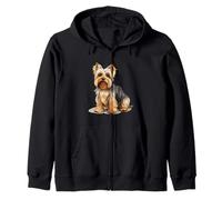 Biewer Terrier Dog Illustration Zip Hoodie