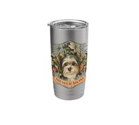 Biewer Terrier or Yorkie Mom Vintage Style Floral Stainless Steel Insulated Tumbler