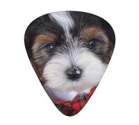 Biewer Terrier Puppies,12 Pcs Guitar Pick,3 Different Thickness Plectrums for Acoustic Guitar Bass Ukulele (0.46mm 0.96mm 0.71mm)