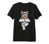 Biewer Terrier Yoga Dog Puppy Funny Dogs Tree Pose Asana Premium T-Shirt