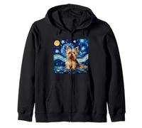 Biewer Yorkshire Terrier Starry Night Zip Hoodie