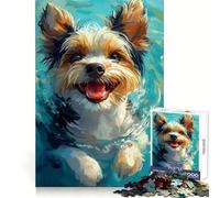 Biewer Yorkshire Terrier Swimming for Adults 1000 Piece Puzzle Mental Workout Peaceful Recreation Unique Gift (38x26cm)