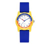 BIEWO Kids Analog Watch for Boys Girls Ages 5-12 Waterproof Time Teaching Watch with Soft Band Learning Time Wrist Watch Easy to Read for Children Great Gifts (Blue Yellow)