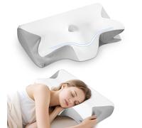 BIEWO Memory Foam Pillow, Ergonomic Orthopedic Neck Support Pillow for Back Stomach Side Sleepers, Cervical Pillows for Neck and Shoulder Pain Relief with Removable Pillowcase