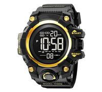 BIEWO Multifunctional Digital Watch for Men with Stopwatch, Alarm Clock, Dual Time, and Backlight, Water Resistant, Mens Sports Watch for Outdoor Activities (Black/Gold)