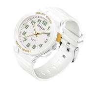 BIEWO Waterproof Watch for Women Men, Unisex Wrist Watches 24 Hour with Second Hand, Night Light, Military Time Easy to Read Dial, Soft and Breathable Silicone Band (White Gold Luminous)
