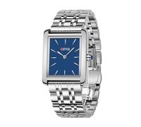 BIEWO Women's Leather Strap Watch Dainty Elegant Womens Watches Ultra-Thin Classic Soild Steel Square Ladies Quartz Watches Gifts Present for Her (Silvery Blue)