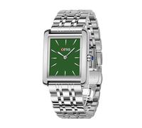 BIEWO Women's Leather Strap Watch Dainty Elegant Womens Watches Ultra-Thin Classic Soild Steel Square Ladies Quartz Watches Gifts Present for Her (Silvery Green)