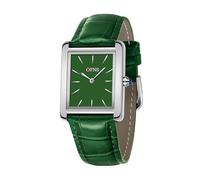BIEWO Women's Leather Strap Watch Dainty Elegant Womens Watches Ultra-Thin Classic Soild Steel Square Ladies Quartz Watches Gifts Present for Her (Green Silvery Green)