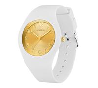 BIEWO Women's Watches, Lady Jelly Series Watch Sports Silicone Strap Waterproof Wrist Watch for Young Women, Electronic Sipmle Nurse Quartz Wristwatch (White Golden)