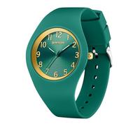 BIEWO Women's Watches, Lady Jelly Series Watch Sports Silicone Strap Waterproof Wrist Watch for Young Women, Electronic Sipmle Nurse Quartz Wristwatch (Dark Green)