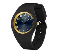 BIEWO Women's Watches, Lady Jelly Series Watch Sports Silicone Strap Waterproof Wrist Watch for Young Women, Electronic Sipmle Nurse Quartz Wristwatch (Black Golden)