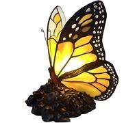 Bieye L53015 Monarch Butterfly on Sunflower Tiffany Style Accent Table Lamp for Home Decor