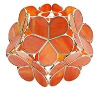 Bieye S10753 Tiffany Style Stained Glass Flower Petal Lampshade (Orange, 8" Cherry Blossom)