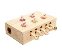 bieykie Cat Toys Kitten Catch Mice Game Interactive Whack-A-Mole Solid Wood for Indoor Cat Playthings