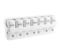 bieykie Weekly Pill Organizer-A Day, Portable Pill Box for Vitamins Fish Oil/Supplements Medication Reminder One Time White